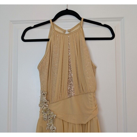 Weissman Women's Size MA (8/10) 10,000 Miles Cascade Shirred Mesh Dance Dress - Picture 3 of 12